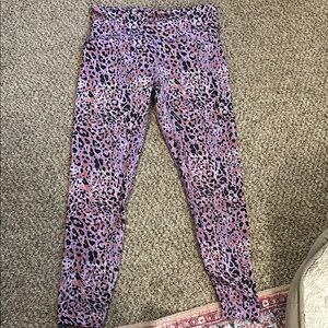 Leopard Print Leggings - Purple and Black